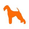 Airedale Terrier Dog Breed - Vinyl Decal Sticker - 4.5" x 3.75" - Orange view 1