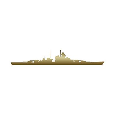 Cruiser Ship Navy Destroyer - Vinyl Decal Sticker - 12" x 2" - Gold