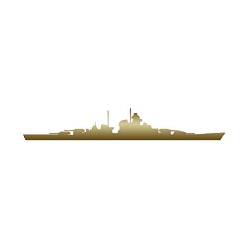 Cruiser Ship Navy Destroyer - Vinyl Decal Sticker - 12" x 2" - Gold