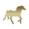 Pony Art Horse Mustang - Vinyl Decal Sticker - 4.5" x 3.75" - Gold view 1