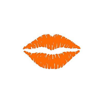 Kiss Lips - Vinyl Decal Sticker - 6.2" x 3.75" - Orange