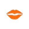 Kiss Lips - Vinyl Decal Sticker - 6.2" x 3.75" - Orange view 1