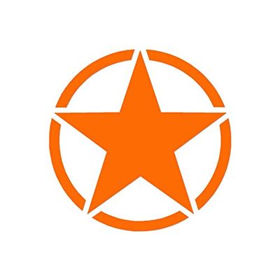 Decorative Decal - Army Star 3.75" x 3.75" - Orange - Vinyl Sticker