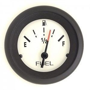 NEW MARPAC MARINE BOAT FUEL GAUGE WHITE W/ BLACK BEZEL 7-2025