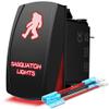 MICTUNING LS08302 5pin BIGFOOT Rocker Switch ON-OFF LED Light 20A 12V Red view 1