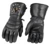 Milwaukee Leather Men's Gauntlet Motorcycle Hand Gloves-Black Leather Thermal Lined with Conchos on Cuff- SH238 - X-Small view 1