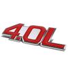 Auto Dynasty Metal Emblem Decal Logo Trim Badge 4.0L (Red Letter, Silver Background) view 1