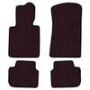 Furstil Automotive - The Original Coco Mats - Custom Fit Floor Mats Hand-Made in USA for 1984-1989 Porsche 911 Targa Carrera 930 Body Black Red Dot-Front and Rear Set-Four Piece view 1