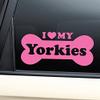 Nashville Decals I Love My Yorkies Vinyl Decal Laptop Car Truck Bumper Window Sticker - Pink view 1