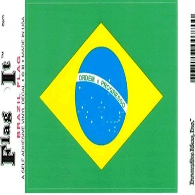 Brazil Flag Car Decal Sticker [3.5x5" - Green/Yellow/Blue]