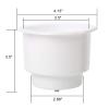Amarine Made 3Pcs Recessed Drop in Plastic Can and Drink Holder with Drain for Boat, Car and Marine, White view 2