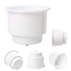 Amarine Made 3Pcs Recessed Drop in Plastic Can and Drink Holder with Drain for Boat, Car and Marine, White view 4