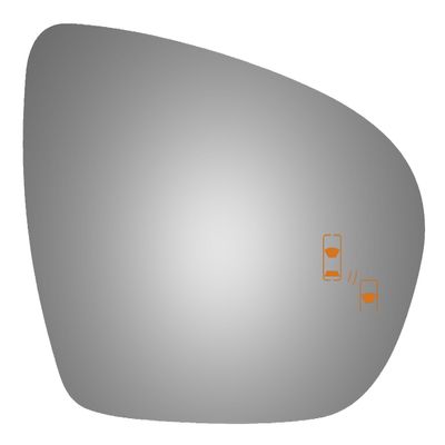 Burco 5602B Convex Passenger Side Power Replacement Mirror Glass with Lasered Holes to use with Factory Blind Spot Detector for 2014-2016 KIA CADENZA