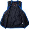 Men's motorcycle leather vest biker vest club vest in black with blue border (Size S, Black/Blue) view 4
