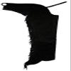 Equestrian Riding Adult Suede Leather Chaps with Fringe Down Each Leg and Concho on Back (Black, Medium) view 1