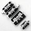 XKMT-Chrome Wing Skull Zombie Emblem With Black Eye Series Foot Pegs See Compatible With fitment detail [B013QAR57Q] view 1