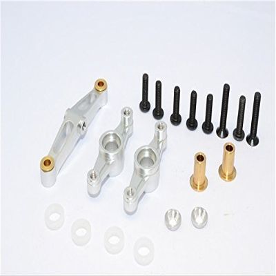 GPM For Tamiya TT-02 Upgrade Parts Aluminum Steering Assembly - 1 Set Silver