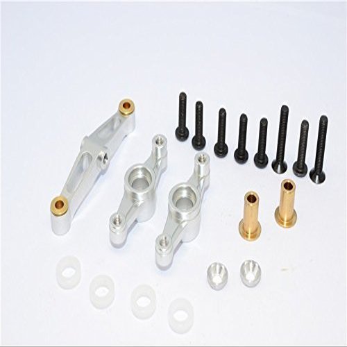 GPM For Tamiya TT-02 Upgrade Parts Aluminum Steering Assembly - 1 Set Silver