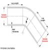 HPS AT45-300-CLR-3 6061 T6 Aluminum Elbow Pipe Tubing, 16 Gauge, 45 Degree Bend, 3" OD, 0.065" Wall Thickness, 3" Center Line Radius view 3