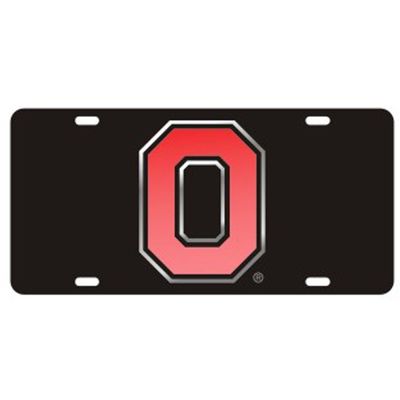 Ohio State Black Laser Cut License Plate - Alternate Logo