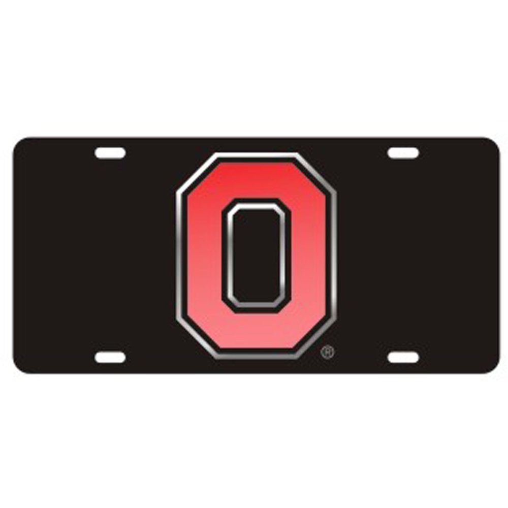 Ohio State Black Laser Cut License Plate - Alternate Logo