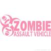 Zombie Assault Vehicle Vinyl Decal, Truck and Car Window Sticker, 12 x 5.2 inches, Soft Pink view 1