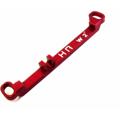 Hot Racing KMT49LP2 Aluminum Steering Link Long +2 Deg (Red) - Kyosho Mr-03