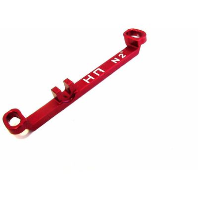 Hot Racing KMT49SP2 Aluminum Steering Link Short +2 Deg (Red) - Kyosho Mr-03