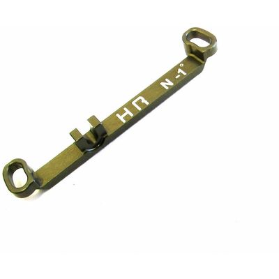 Hot Racing KMT49SN1 Aluminum Steering Link Short -1 Deg (Gunmetal) - Kyosho Mr-03