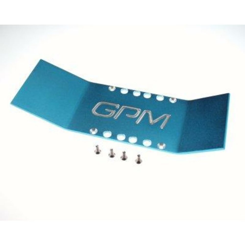 GPM Racing TMX1014X T-Maxx Blue Aluminum Extended Center Skid Plate