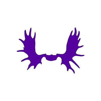 Moose Antlers Hunting - Vinyl Decal Sticker - 5.5" x 3.75" - Purple