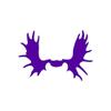 Moose Antlers Hunting - Vinyl Decal Sticker - 5.5" x 3.75" - Purple view 1