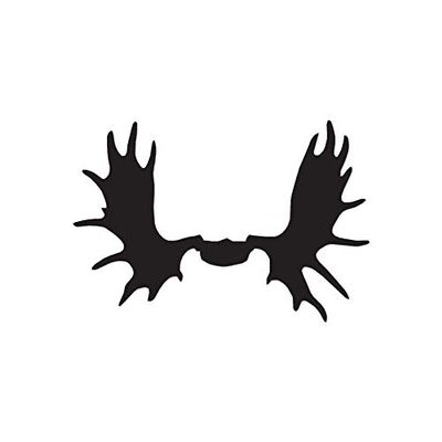 Moose Antlers Hunting - Vinyl Decal Sticker - 5.5" x 3.75" - Black