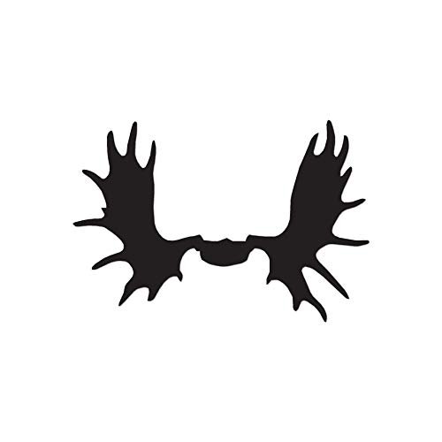 Moose Antlers Hunting - Vinyl Decal Sticker - 5.5" x 3.75" - Black