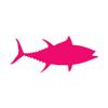 Bigeye Tuna Fish - Vinyl Decal Sticker - 9" x 3.75" - Hot Pink view 1