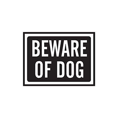 Beware Of Dog Sign - Vinyl Decal Sticker - 5" x 3.75" - Black