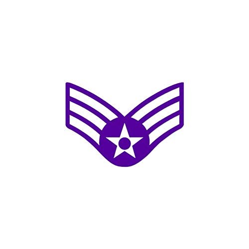 Senior Airman Air Force Patch - Vinyl Decal Sticker - 5.25" x 3.75" - Purple