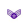 Senior Airman Air Force Patch - Vinyl Decal Sticker - 5.25" x 3.75" - Purple view 1