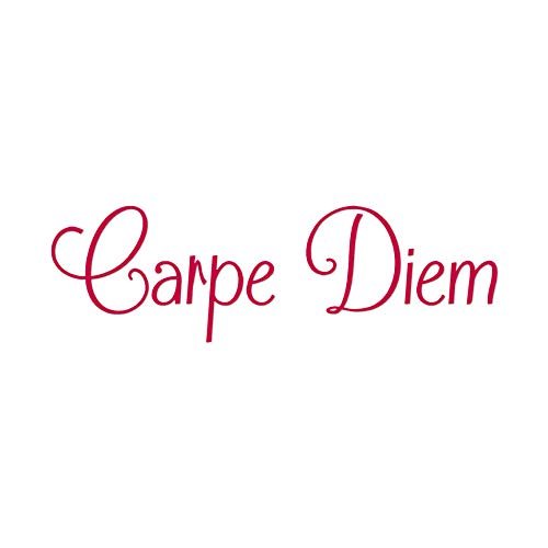 Latin Carpe Diem - Vinyl Decal Sticker - 9" x 2.75" - Red