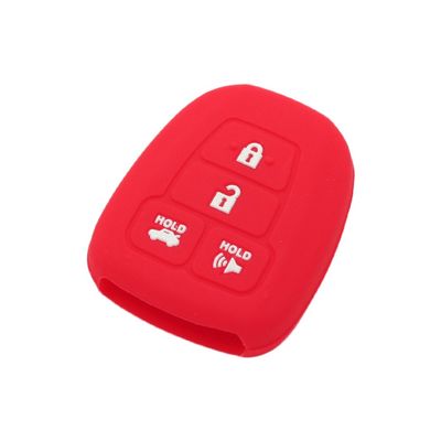 SEGADEN Silicone Cover Protector Case Holder Skin Jacket Compatible with Toyota Scion 4 Button Remote Key Fob CV2407 Red