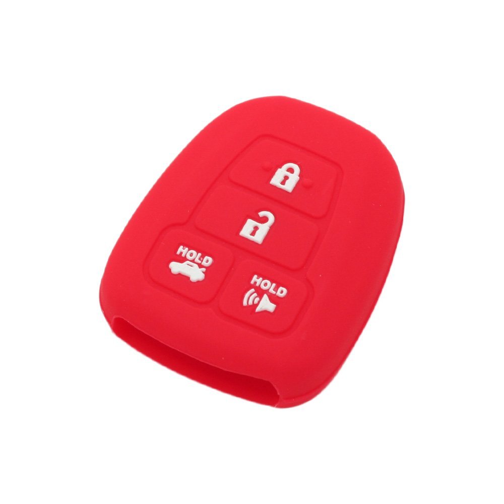 SEGADEN Silicone Cover Protector Case Holder Skin Jacket Compatible with Toyota Scion 4 Button Remote Key Fob CV2407 Red
