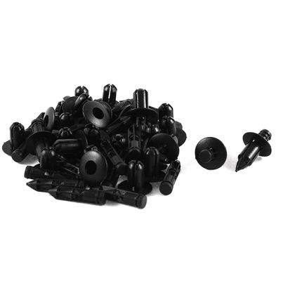 uxcell 30 Pcs Black Plastic Splash Clips 6mmx14mmx11mm for Car