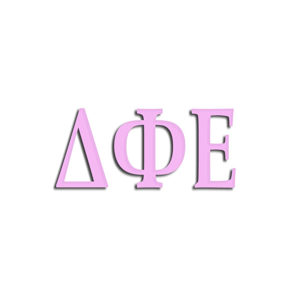 Officially Licensed Delta Phi Epsilon 8" x 3" Window Decal - Matte Pink