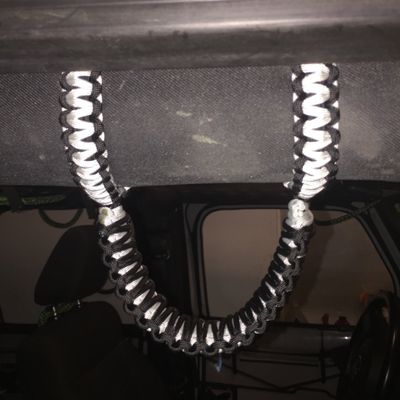 Happy Jeepinit Paracord Roll Bar Grab Handles for Wranglers - Silver