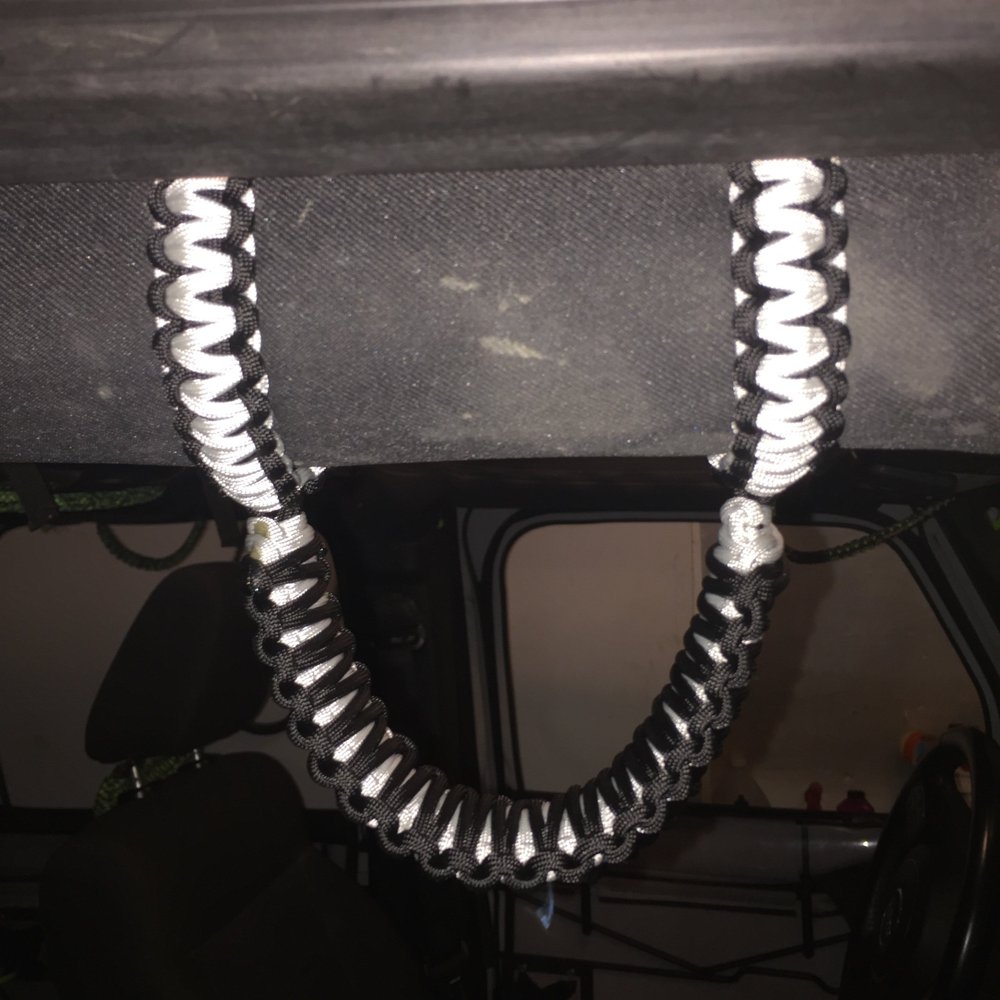 Happy Jeepinit Paracord Roll Bar Grab Handles for Wranglers - Silver
