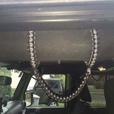 Happy Jeepinit Paracord Roll Bar Grab Handles for Wranglers - Charcoal