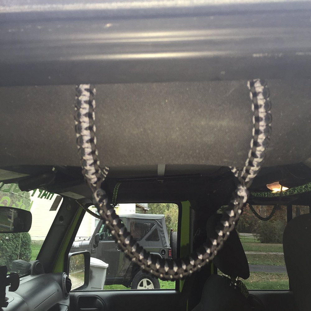 Happy Jeepinit Paracord Roll Bar Grab Handles for Wranglers - Charcoal