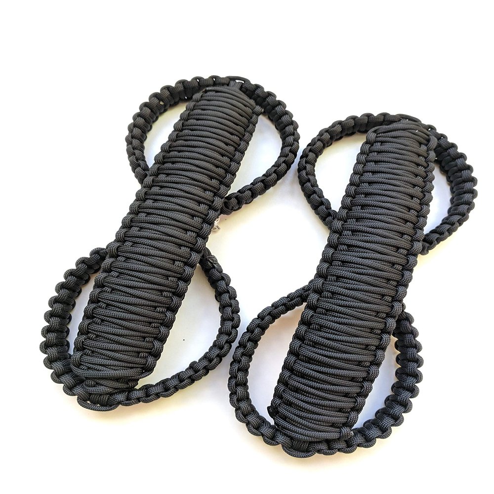 Happy Jeepinit Paracord Roll Bar Grab Handles for Wranglers - Black