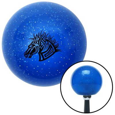American Shifter 26825 Blue Metal Flake Shift Knob (Black Horse)