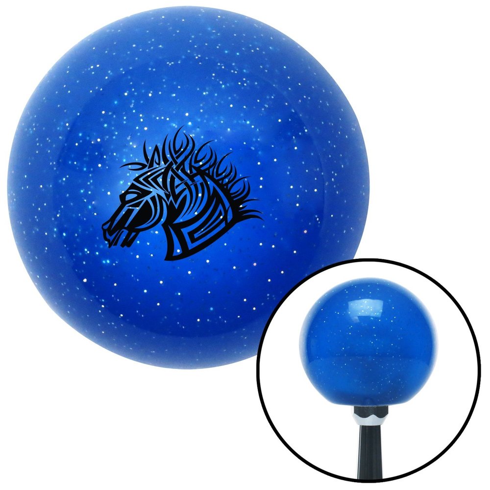 American Shifter 26825 Blue Metal Flake Shift Knob (Black Horse)